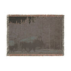 Bison Woven Throw Blanket — Rustic Woodland Home Decor