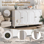 Vintage Distressed Sideboard Buffet Cabinet with Ample Storage - Distressed White