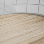 Oval Metal & Wood Decorative Tray — Rustic White Accent Tray for Home