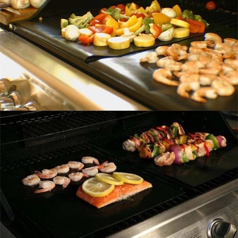 44x33cm BBQ Grill Mat Barbecue Outdoor Baking Non-stick Pad Reusable Cooking Plate For Party Grill Mat Accessories Non-stick Reusable Barbecue Baking Mats Oven Liner Heat Resistant Barbecue Sheets