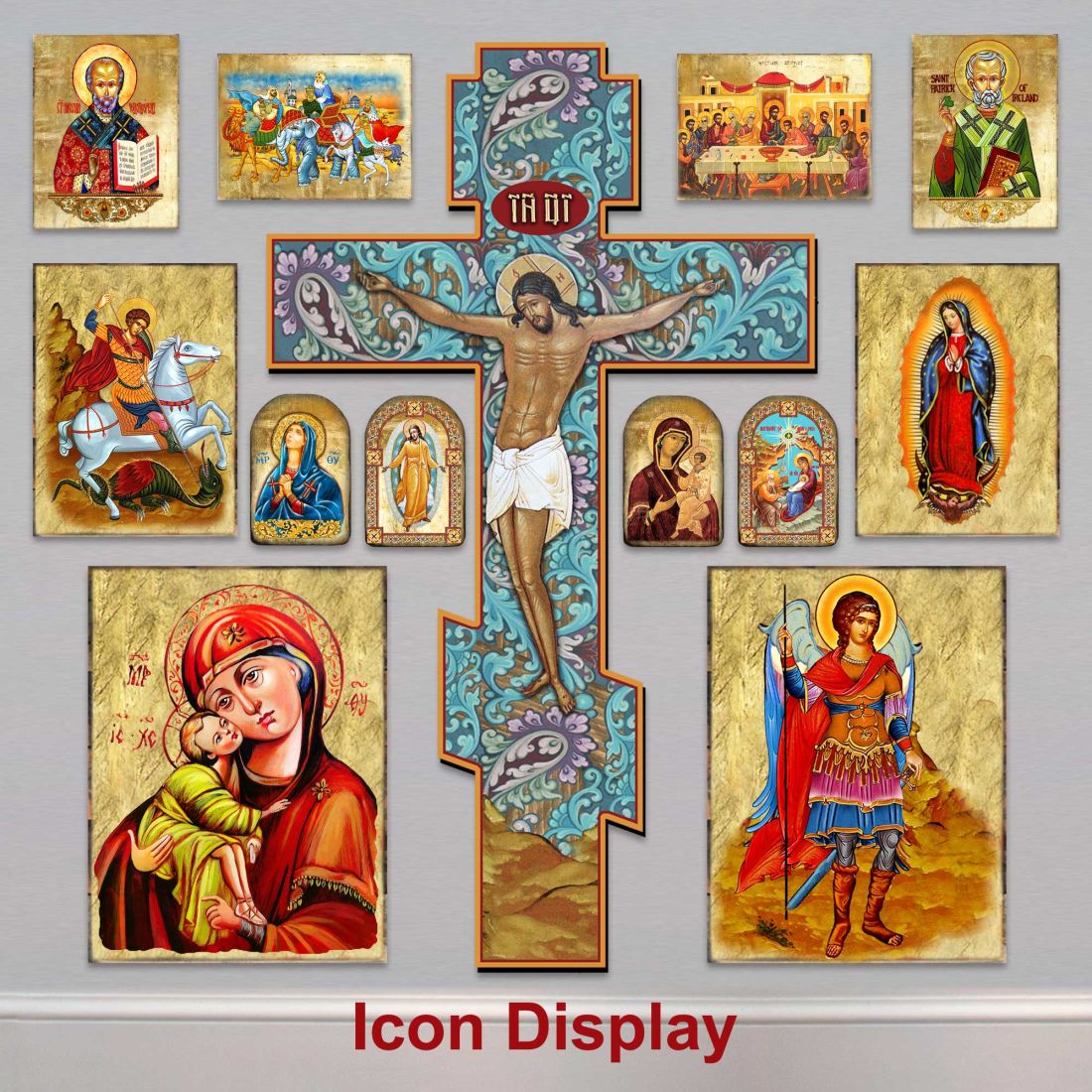 Saint Michael Archangel Wooden Gold Plated Religious Christian Sacred Icon - Inspirational Icon Decor - 86022