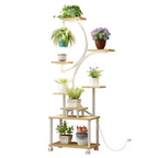 62" Tall Indoor Plant Stand with Grow Lights - 8 Tiered Shelf