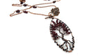 Garnet Tree of Life Pendant Necklace – Copper