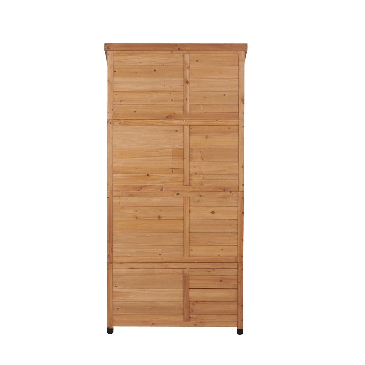 Outdoor Storage Shed with Vertical Tool Cabinet - Solid Wood, Dark Gray or Light Brown