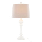 Farmhouse Poly Table Lamp Set with Spindle Base - Gray or White