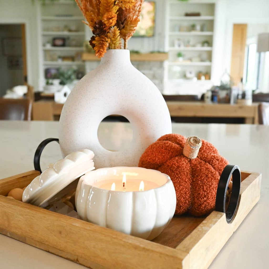 Fall Ceramic Pumpkin 16 oz: Rake, Pile, Leap! Candle — product photo 4