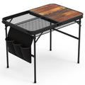 35.43x23.62x26in Foldable Camping Table Collapsible Picnic Aluminum Alloy Grill Stand 66LBS Max Load Height Adjustable BBQ Table with Adjustable  — product image