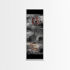 Western Windmill Art, Canvas Print, rustic décor, windmill wall art, farmhouse art, extra wide art, Joshua tree art, southwest wall art
