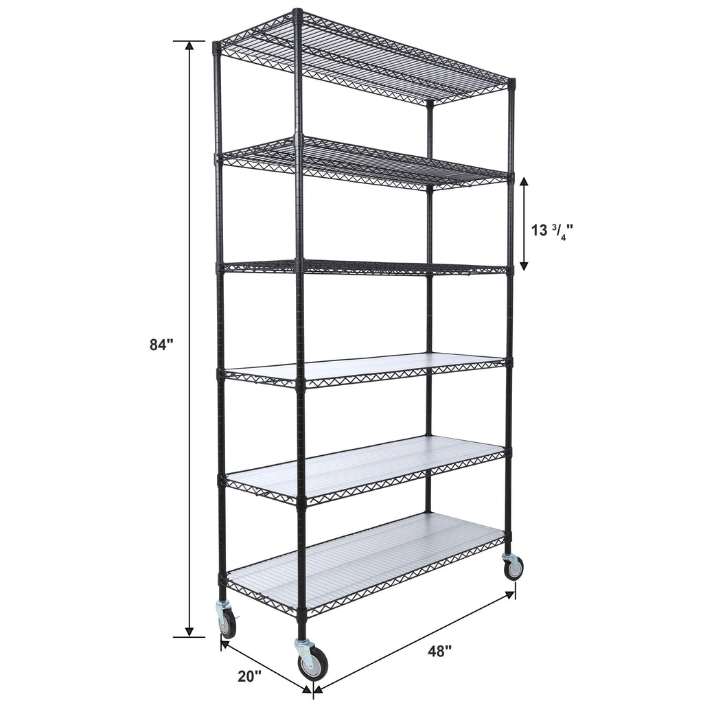 6 Tier Heavy Duty Metal Shelf Wire Shelving Unit
