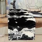 Fennco Styles Rustic Faux Fur Cowhide Table Runner 16 x 72 Inch – Brown Table Runner for Banquets, Family Gathering, Special Events, and Home Décor