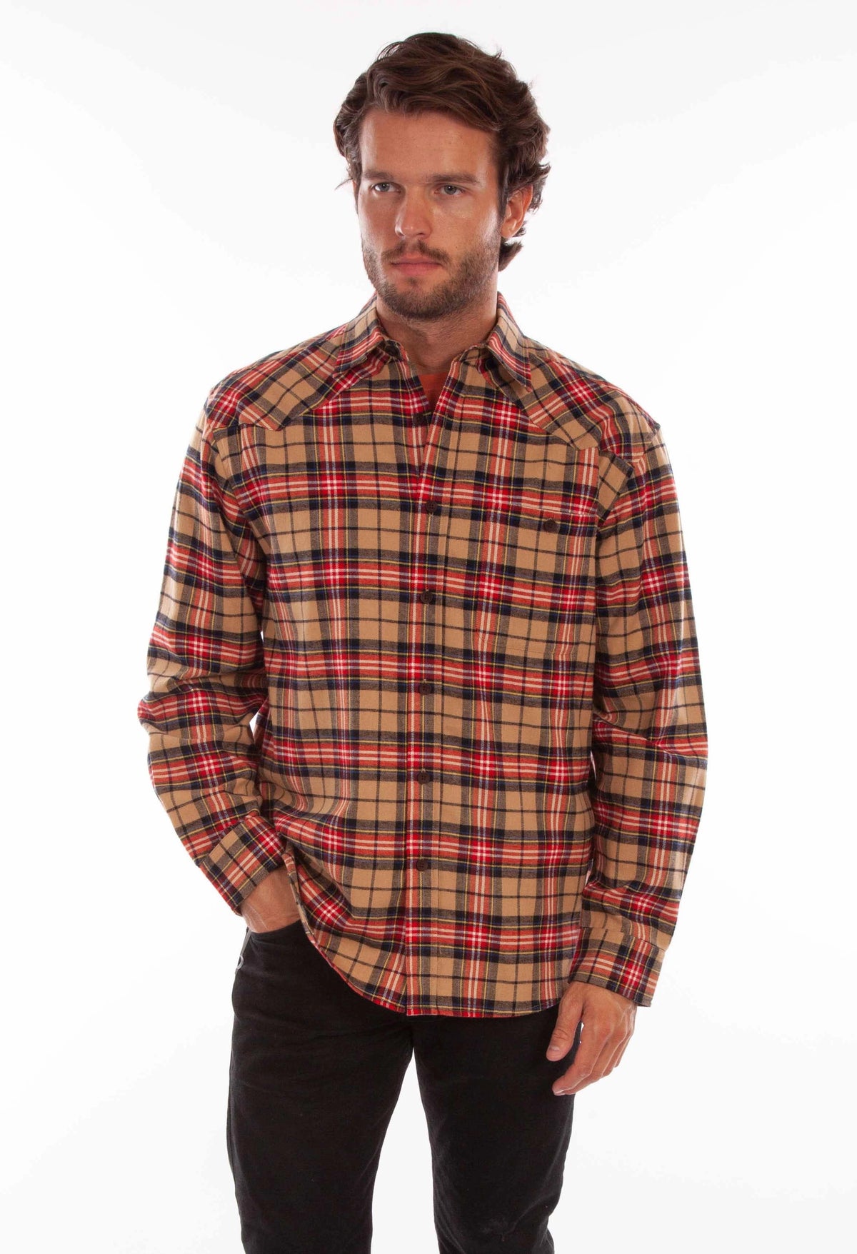 Scully Western Yoke (5343) - Men's Plaid Flannel Shirt — product image