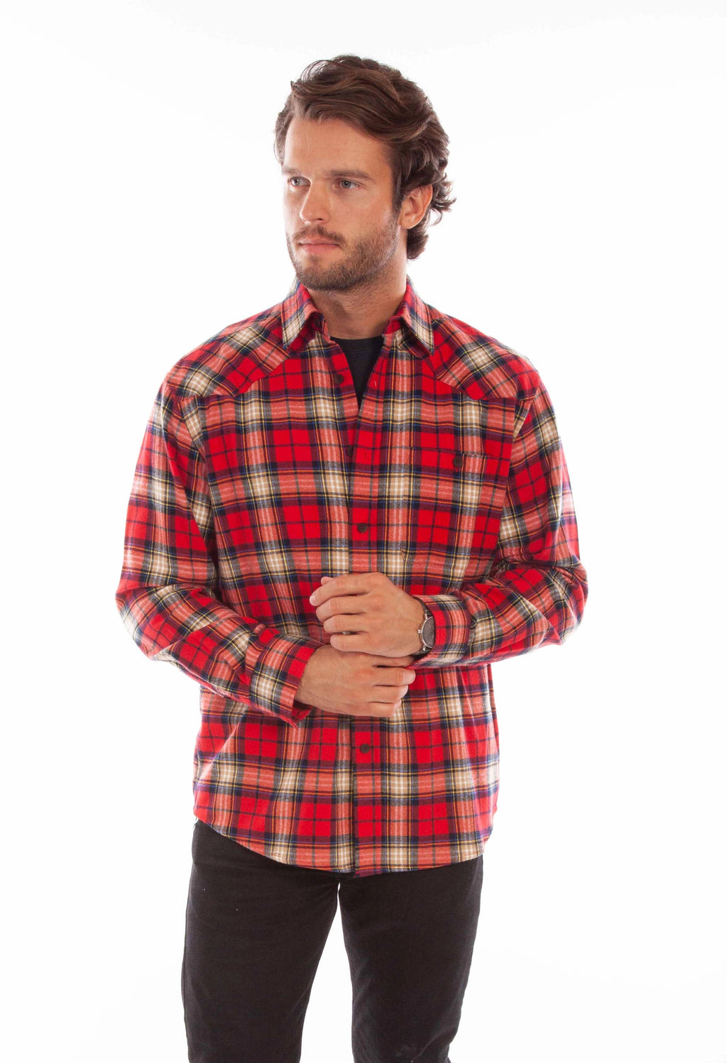 Scully Western Yoke (5345) - Men's Plaid Flannel Shirt — product image