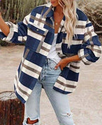 Western Charm Plaid Wool Coat - Cozy Checkered Wool Coat for Cowgirl Style Women — product image