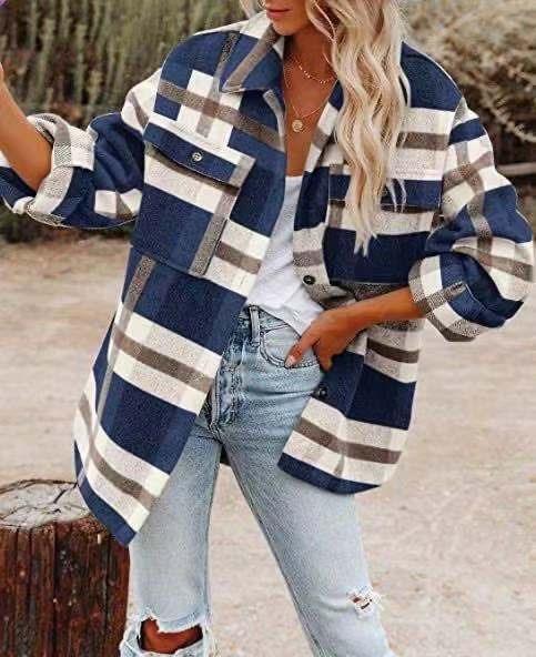 Western Charm Plaid Wool Coat - Cozy Checkered Wool Coat for Cowgirl Style Women — product image