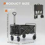 680LBS Heavy Duty Folding Wagon Cart All Terrain Garden Beach Utility Cart