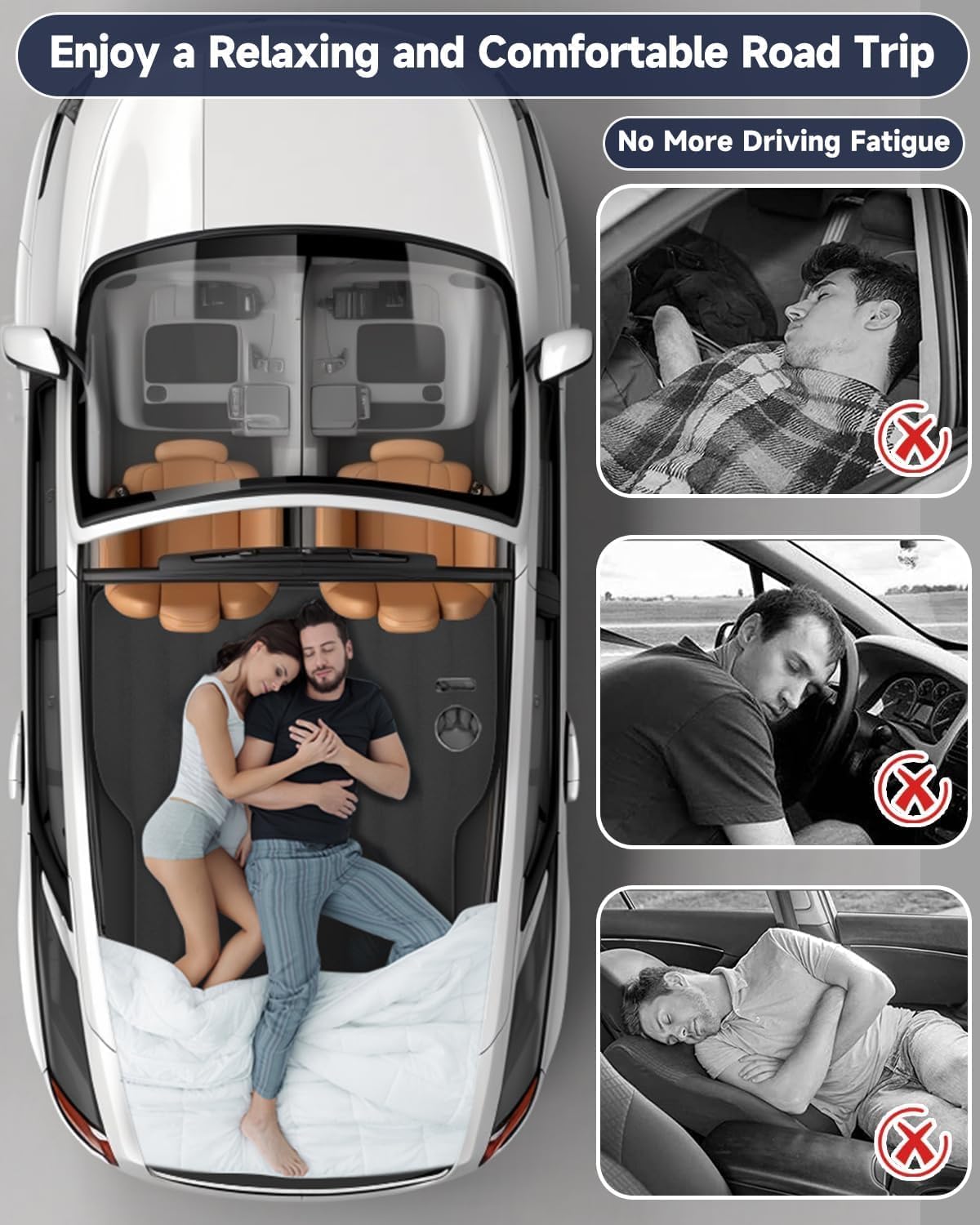 Umbrauto Tesla Y Car Camping SUV Thicken Air Mattress Blue