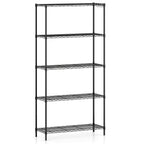 5-Tier Metal Storage Shelving Unit with V-Shaped Wire Rack and 1250 LBS Capacity-Black