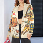 Baha Ranch Old West Cowboy Western Cowgirl Vintage Retro Women's Blazer