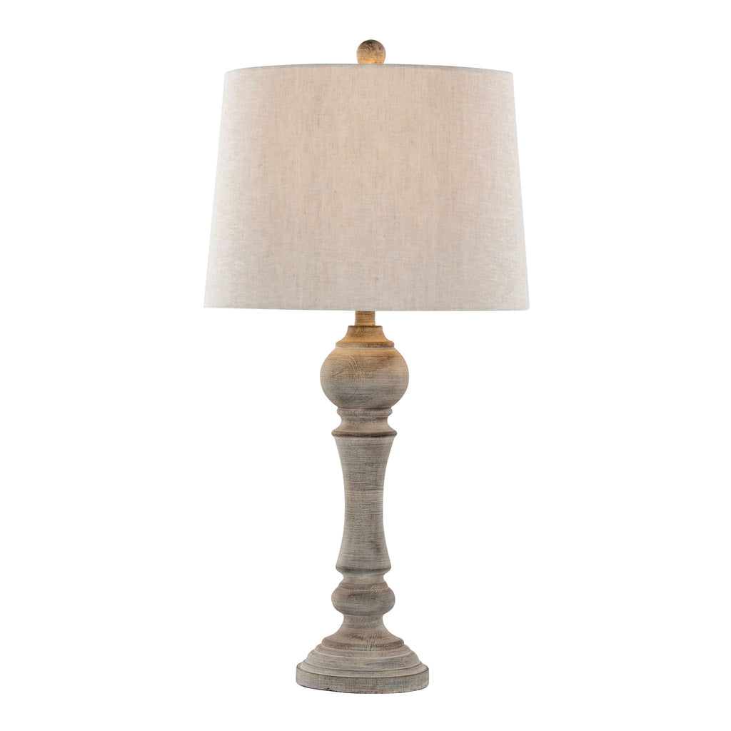 Farmhouse Poly Table Lamp Set with Spindle Base - Gray or White