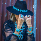 Turquoise Bracelet w/ Stone Slab & Adjustable Ties 010i