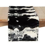 Fennco Styles Rustic Faux Fur Cowhide Table Runner 16 x 72 Inch – Brown Table Runner for Banquets, Family Gathering, Special Events, and Home Décor