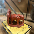 Antiqued Red Cast-Iron Elephant Bookend — product image