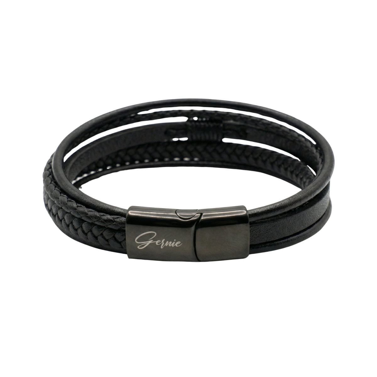 Premium Leather 5-Strap Pasadena Men's Wrap Bracelet