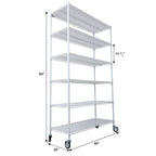 6 Tier Heavy Duty Metal Shelf Wire Shelving Unit