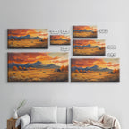 Fall Sunset Framed Canvas Print Scenic Ranch Landscape Art Autumn Wall Decor Ideal Holiday Home Decor and Gift for Farmhouse Style