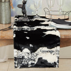 Fennco Styles Rustic Faux Fur Cowhide Table Runner 16 x 72 Inch – Brown Table Runner for Banquets, Family Gathering, Special Events, and Home Décor