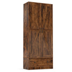 72 Inch Tall Kitchen Pantry Cabinet Farmhouse Wooden Cupboard with 2 Doors