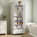 72 Inch Tall Kitchen Pantry Cabinet Farmhouse Wooden Cupboard with 2 Doors