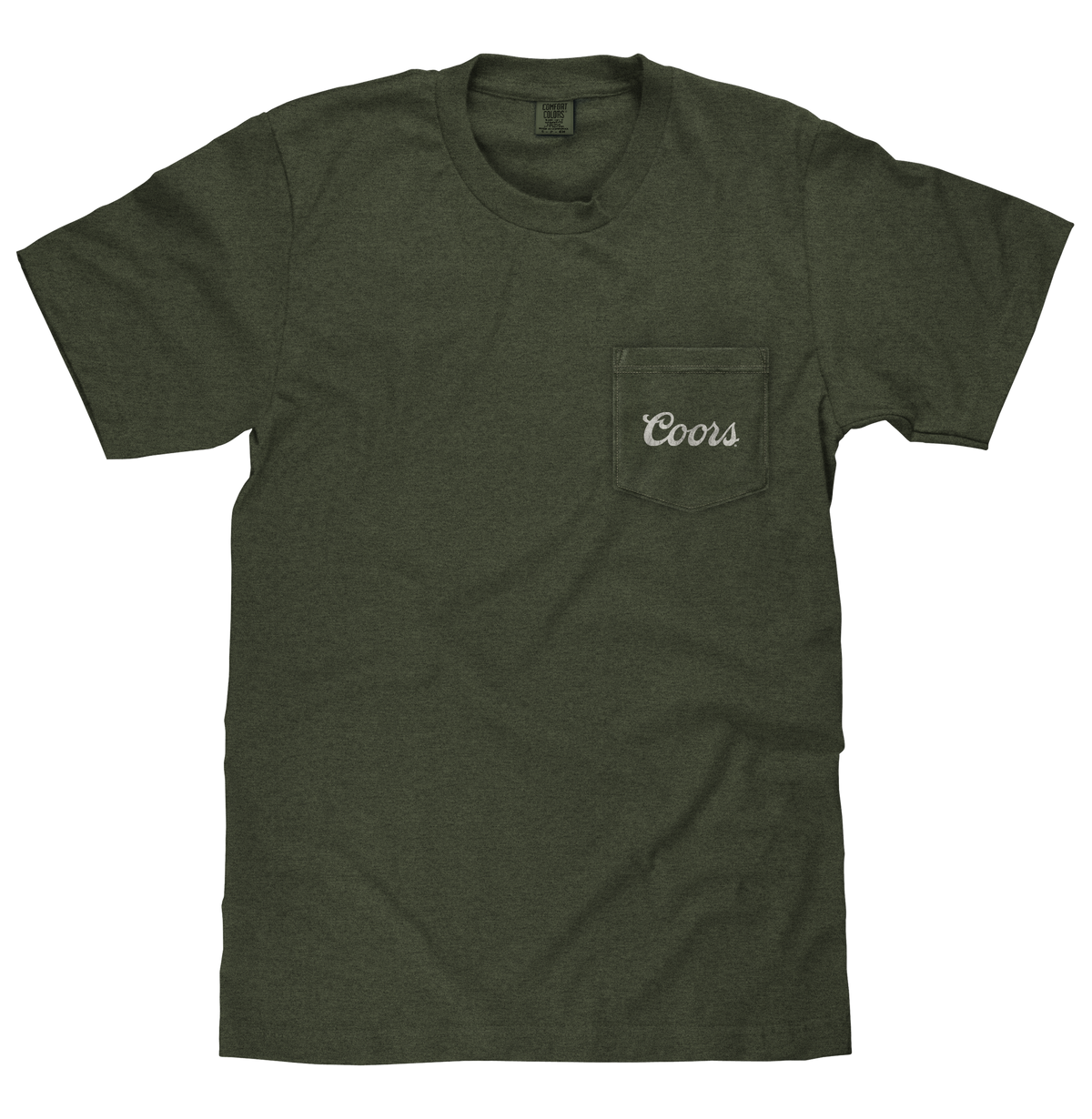 Tee Luv x Comfort Colors Faded Coors Rodeo Cowboy Left Chest Pocket T-Shirt - Moss Green — product image