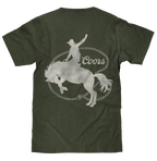 Tee Luv x Comfort Colors Faded Coors Rodeo Cowboy Left Chest Pocket T-Shirt - Moss Green