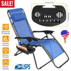 Zero Gravity Chair Cup Holder Clip On Side Tray w/Beverage Can Mobile Devices Slots