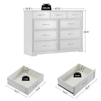 Bedroom dresser 9 drawer long dresser with antique handles wood chest of drawers for kids room 47.56''W x 15.75''D x 34.45''H