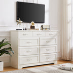 Bedroom dresser 9 drawer long dresser with antique handles wood chest of drawers for kids room 47.56''W x 15.75''D x 34.45''H