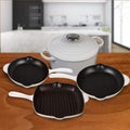 Inspired Home 5-Piece Enameled Cast Iron Cookware Set - Pure White — product image