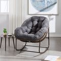 Outdoor Rattan Rocking Chair,Padded Cushion Rocker Recliner Chair Outdoor for Front Porch, Living Room, Patio, Garden, Grey — product image