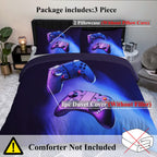Boys Gamer Duvet Cover Set,Gamepad Bedding Set Kids Young Man Video Games Down Comforter For Teen Child Game Room Decor