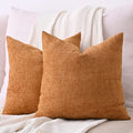 Cozoomy Chenille Linen Throw Pillow Covers 12x20 Inch Rustic Bronze Set of 2 — product image