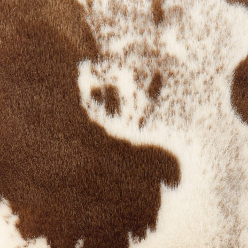 Fennco Styles Rustic Faux Fur Cowhide 22" W x 22" L Decorative Throw Pillow Case – Brown Fur Pillow Case for Couch, Bedroom and Living Room Décor