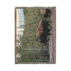 Bison Woven Throw Blanket — Rustic Woodland Home Decor