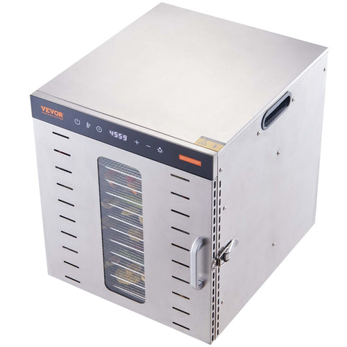 10-Tray Stainless Steel Food Dehydrator – 1000W Digital Timer