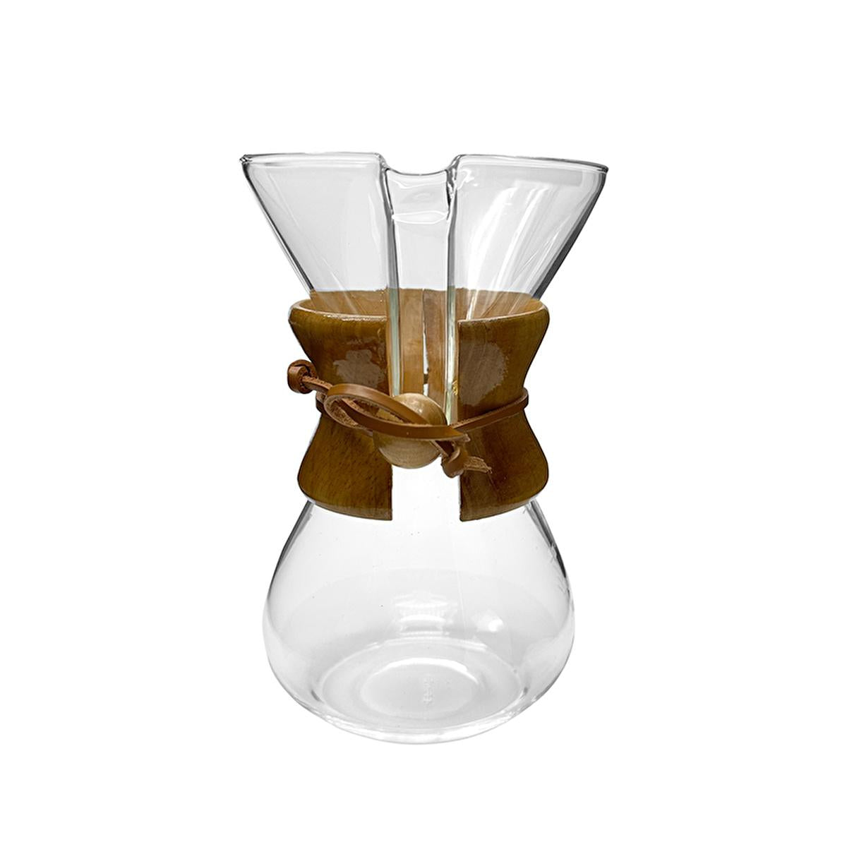 Luna Cucina Glass Coffee Brewer, Epinox 600 ml - Manual Pour-Over Coffee Maker with Wooden Handle