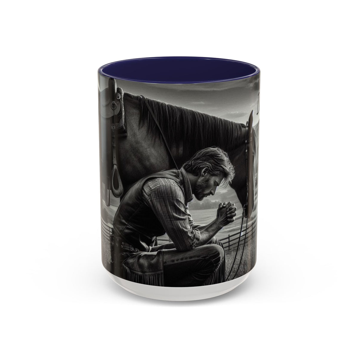 Praying Cowboy Inspirational Coffee Mug, Western Theme Mug