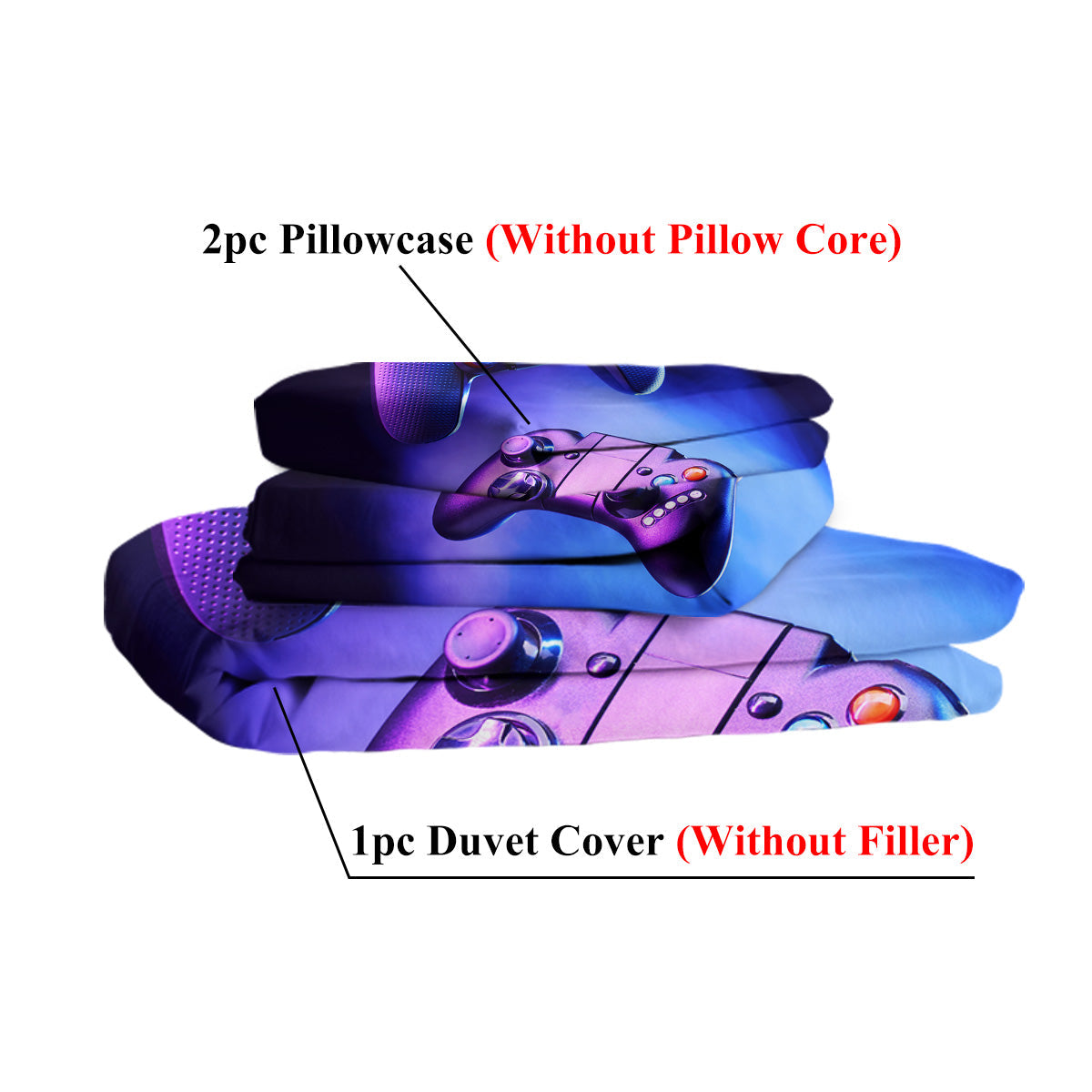 Boys Gamer Duvet Cover Set,Gamepad Bedding Set Kids Young Man Video Games Down Comforter For Teen Child Game Room Decor