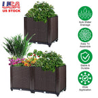 Raised Garden Bed Plant Growth Box with Self-watering System for Garden Patio Balcony Elevated Planter Box for Flowers Vegetables Herbs