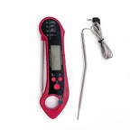 Foldable IP7 digital thermometer with dual probes: for cooking, BBQ, meat, grilling, food kitchen tools.