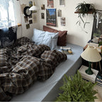 Preppy Plaid Brown Bedding Set